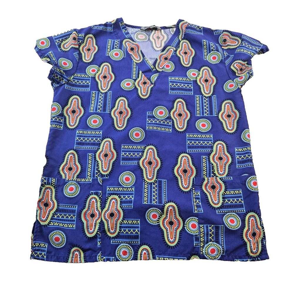 Wear For Care Women's  Print Scrub Top